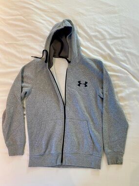 Under Armour Gray Full-Zip Hoodie with Black Logo